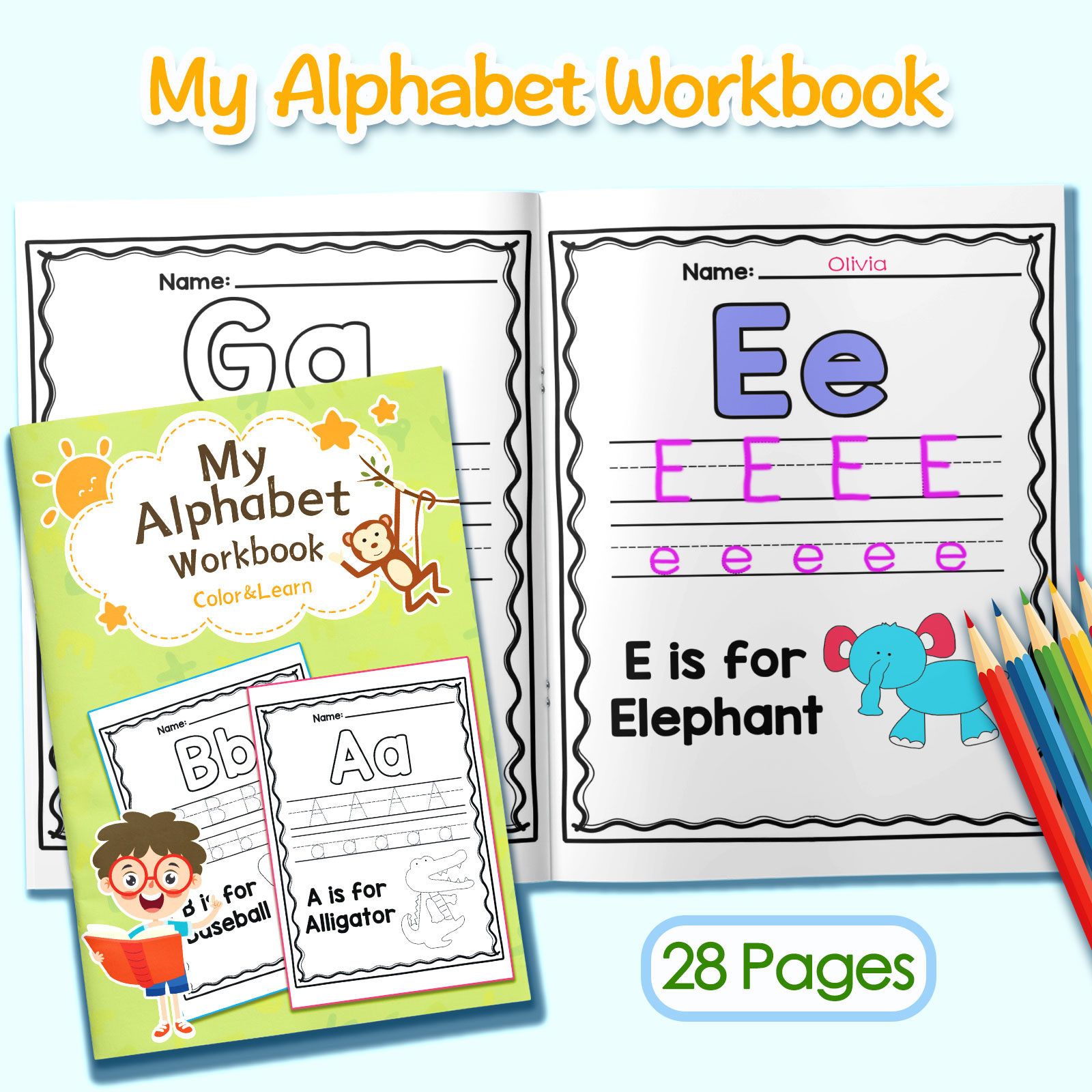 Kids Education Activities - Cuaderno de actividades para colorear con