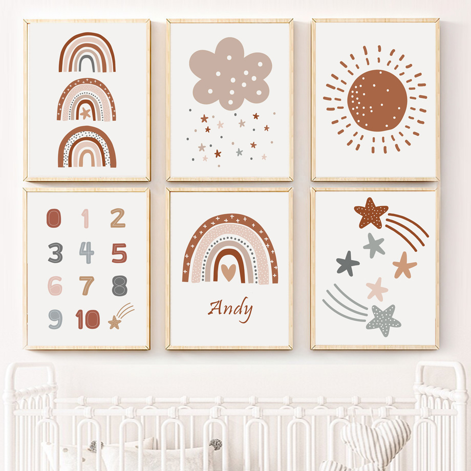 Kids Education Name - Póster de estilo bohemio para la