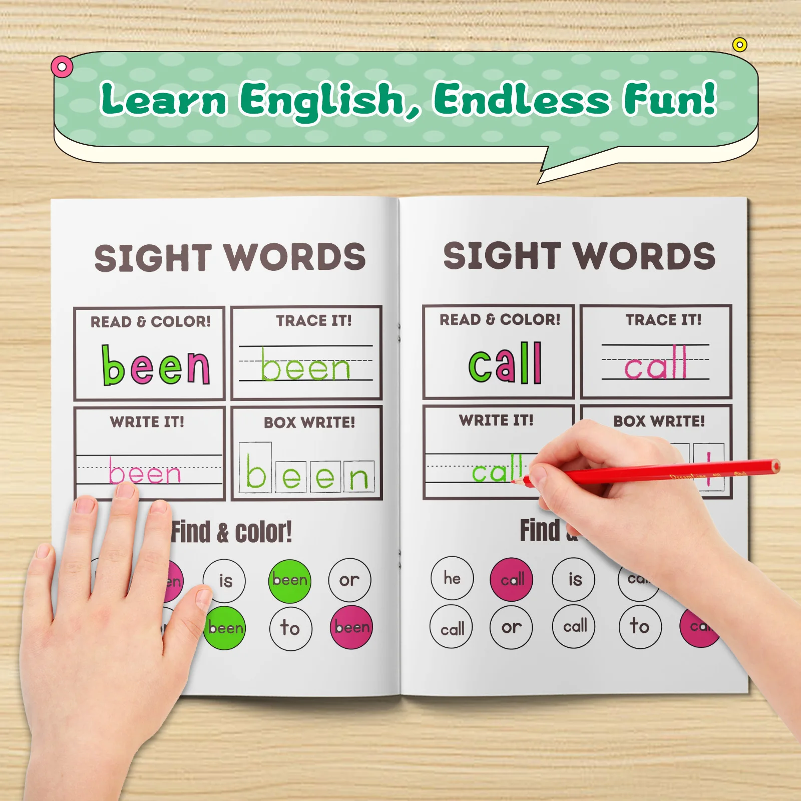 Cuaderno de colorear con palab - Kids Education Activities reseña y precio